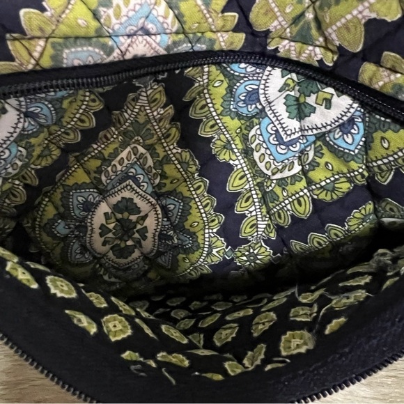 VERA BRADLEY Cambridge On The Go Crossbody Navy Blue Green Commuter Y2K 2007 - Picture 7 of 13
